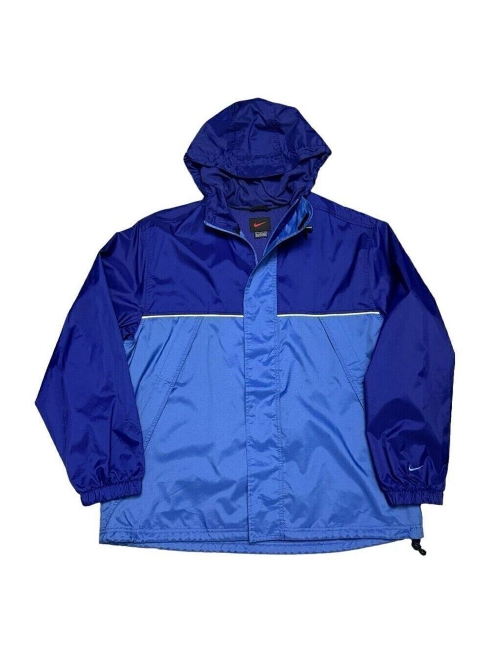 NIKE Vintage 90s Swoosh Windbreaker Designer Streetwear Retro Blue Jacket Large